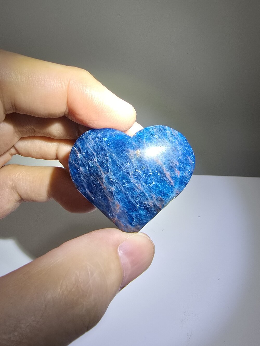 Blue Heart-Shaped Polished Stone